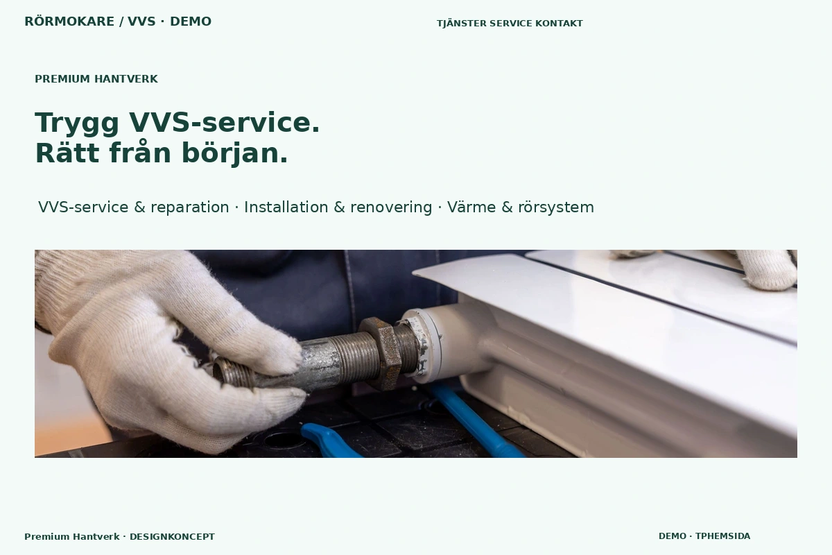 Premium Hantverk – designförslag för rörmokare / vvs