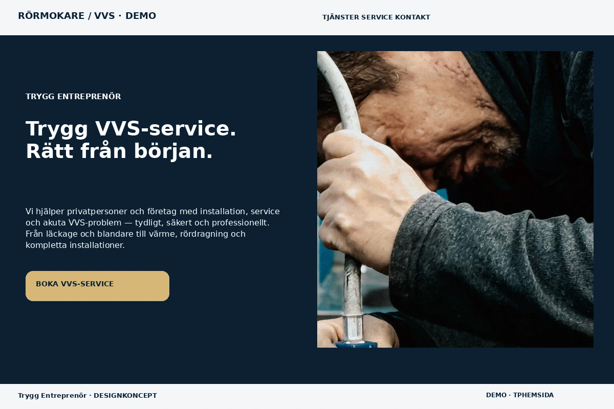 Trygg Entreprenör – designförslag för rörmokare / vvs