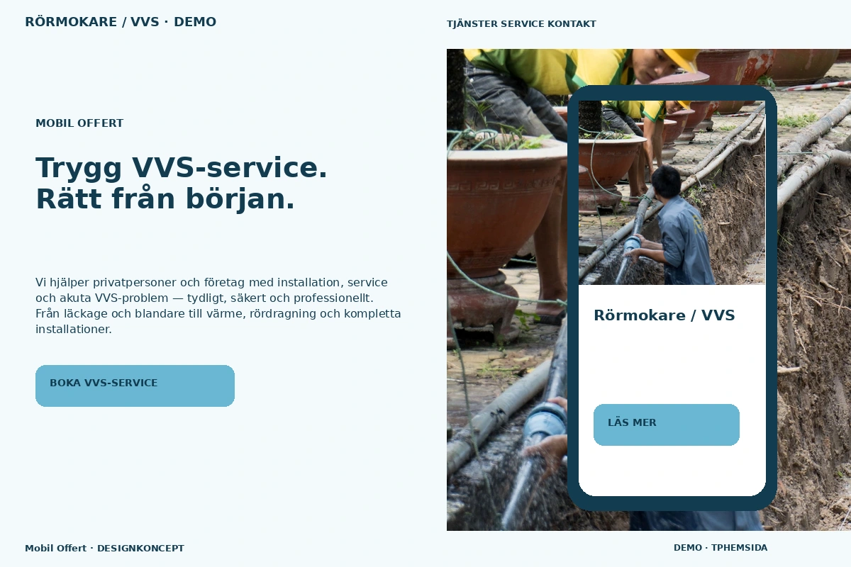 Mobil Offert – designförslag för rörmokare / vvs