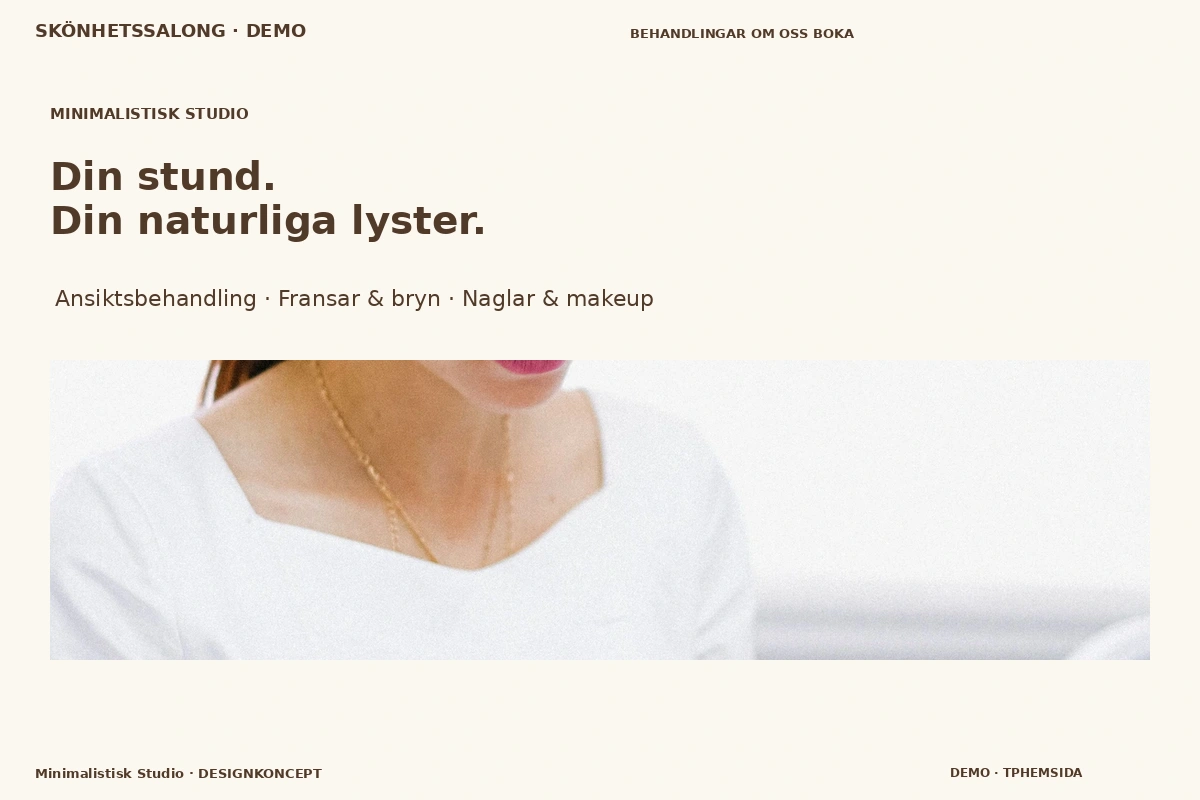 Minimalistisk Studio – designförslag för skönhetssalong