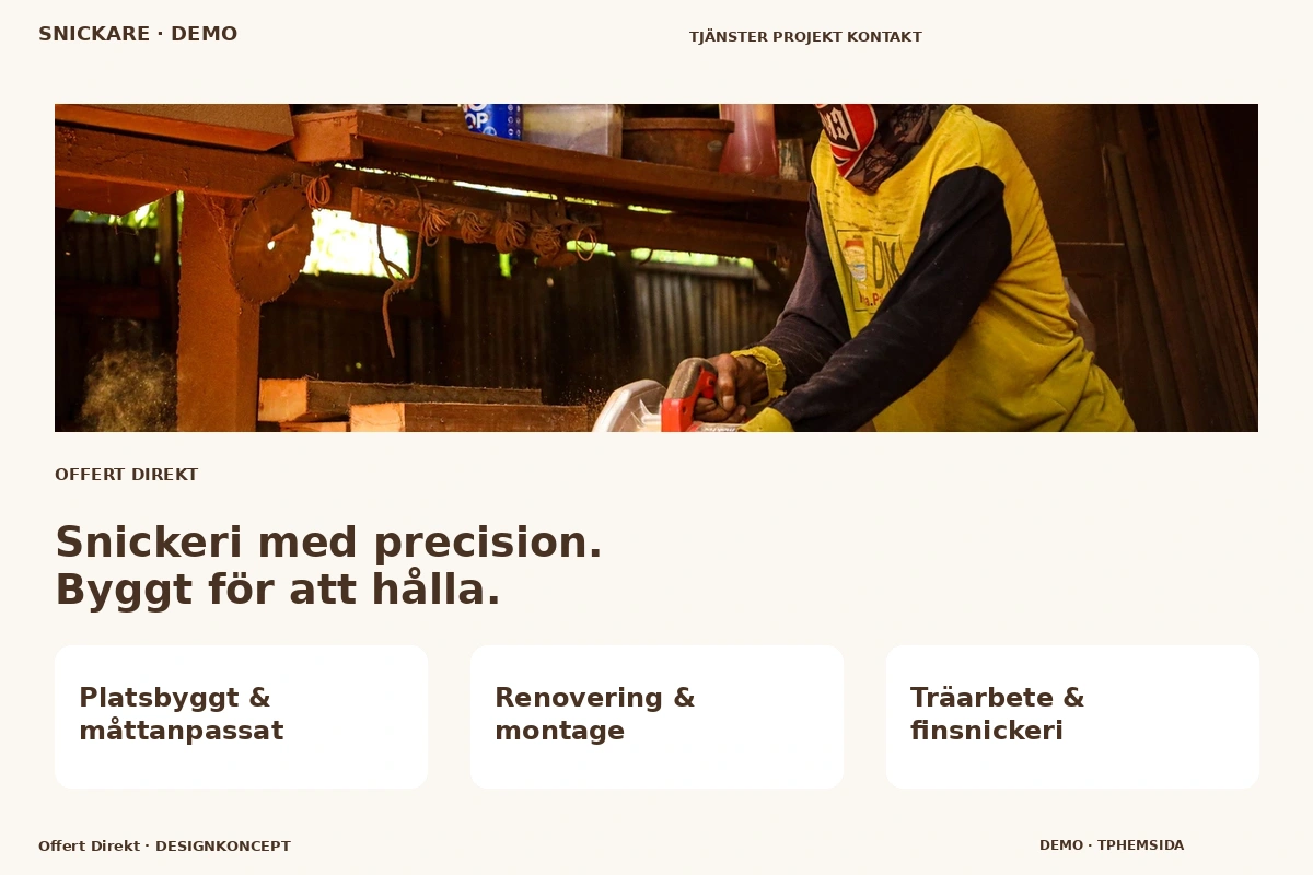 Offert Direkt – designförslag för snickare