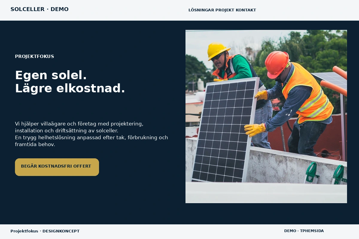 Projektfokus – relaterat designförslag för solceller