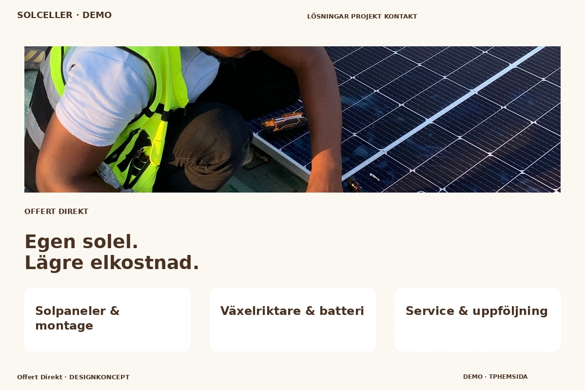 Offert Direkt – designförslag för solceller