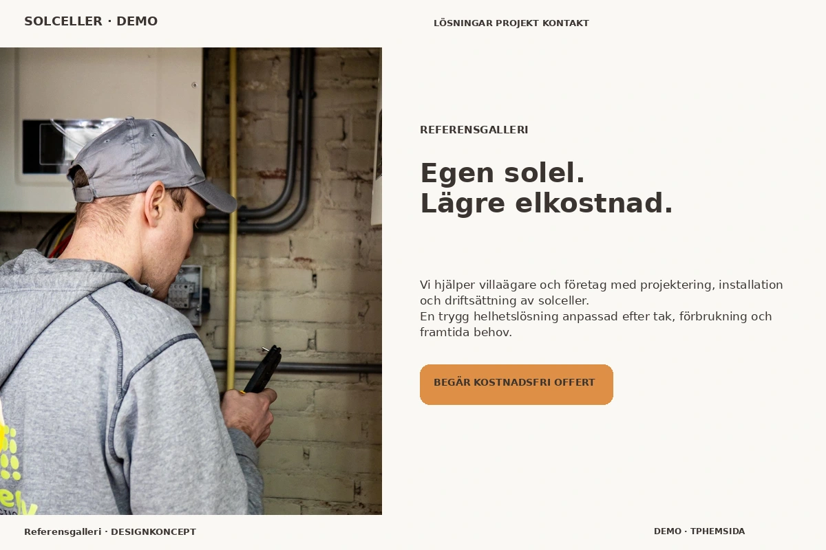Referensgalleri – relaterat designförslag för solceller