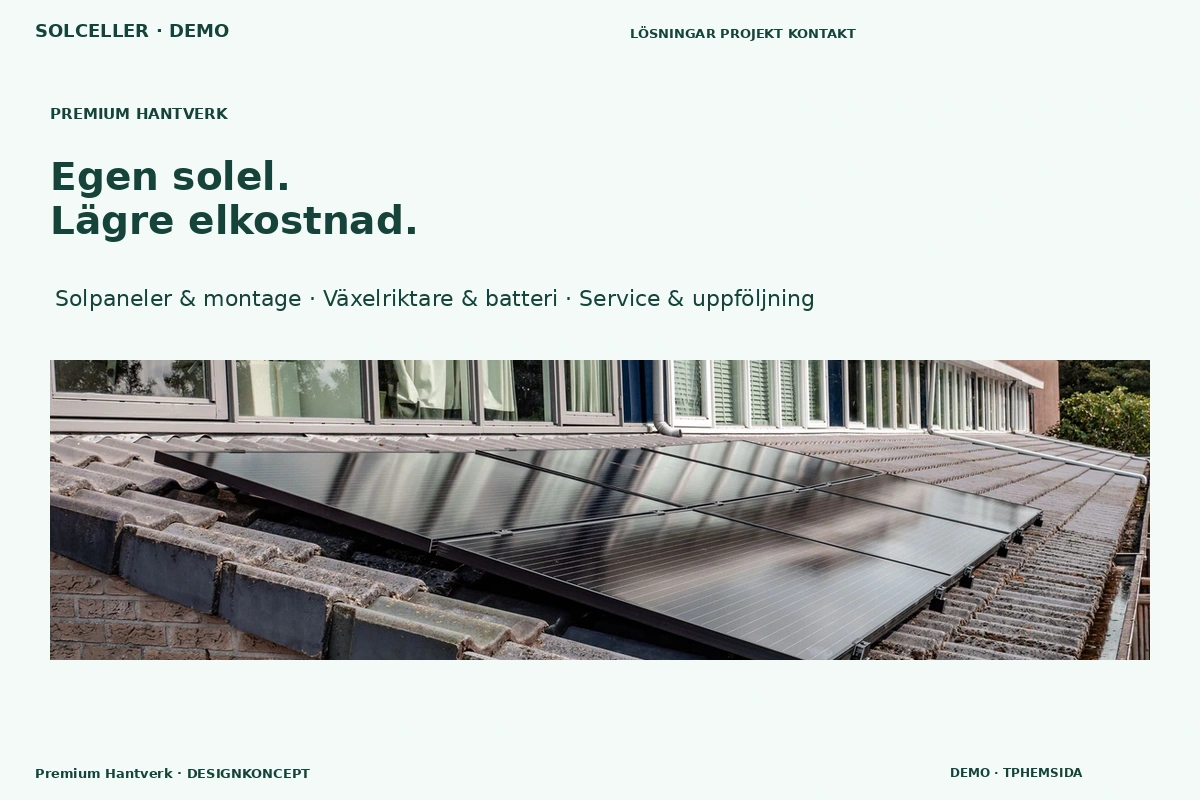 Premium Hantverk – relaterat designförslag för solceller