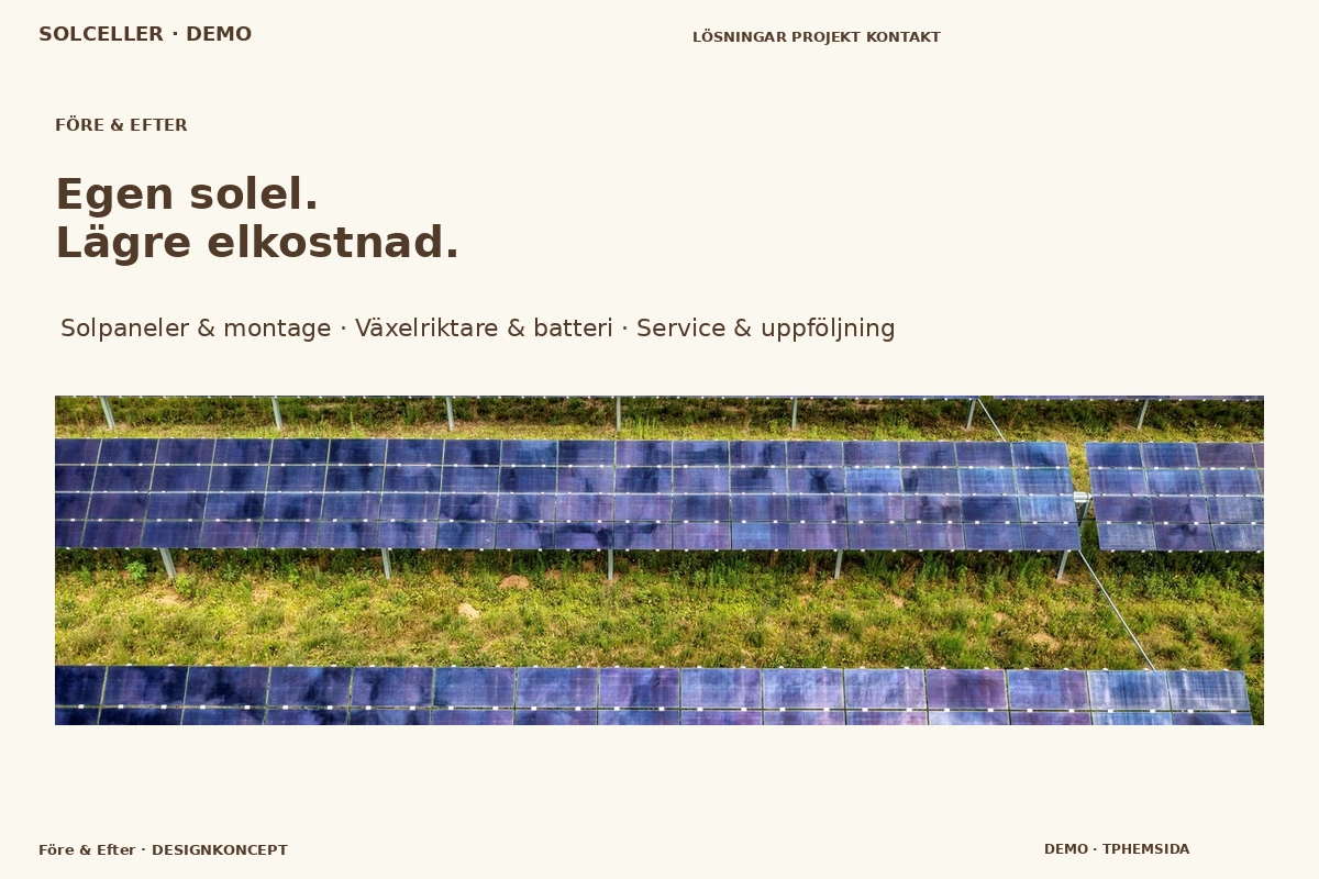 Före & Efter – designförslag för solceller