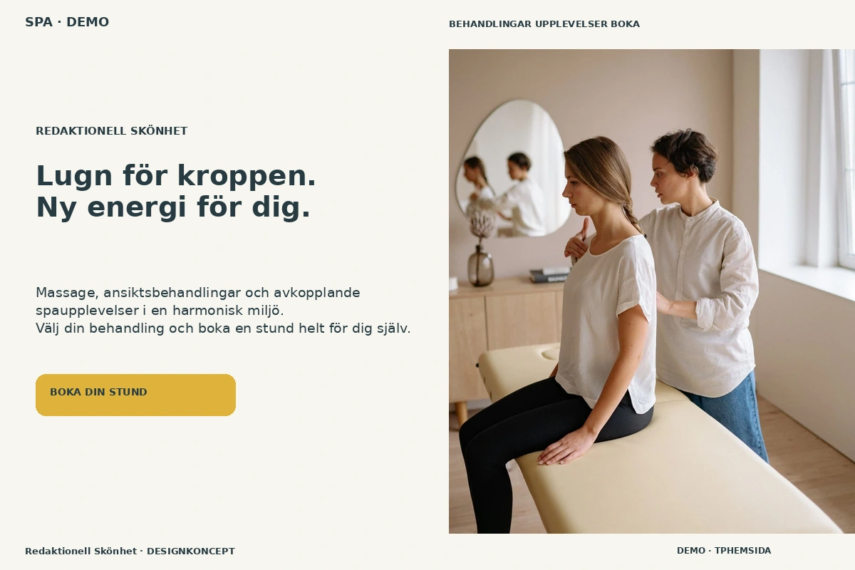 Redaktionell Skönhet – relaterat designförslag för spa