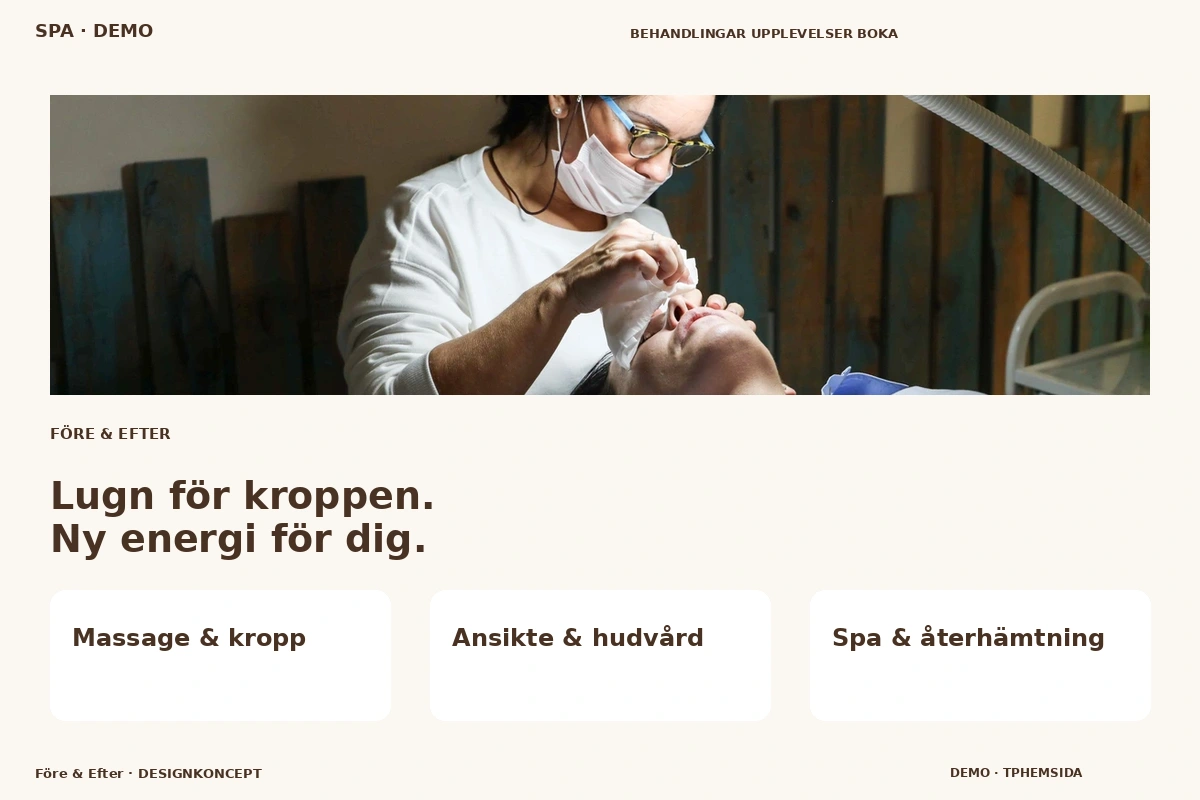 Före & Efter – relaterat designförslag för spa