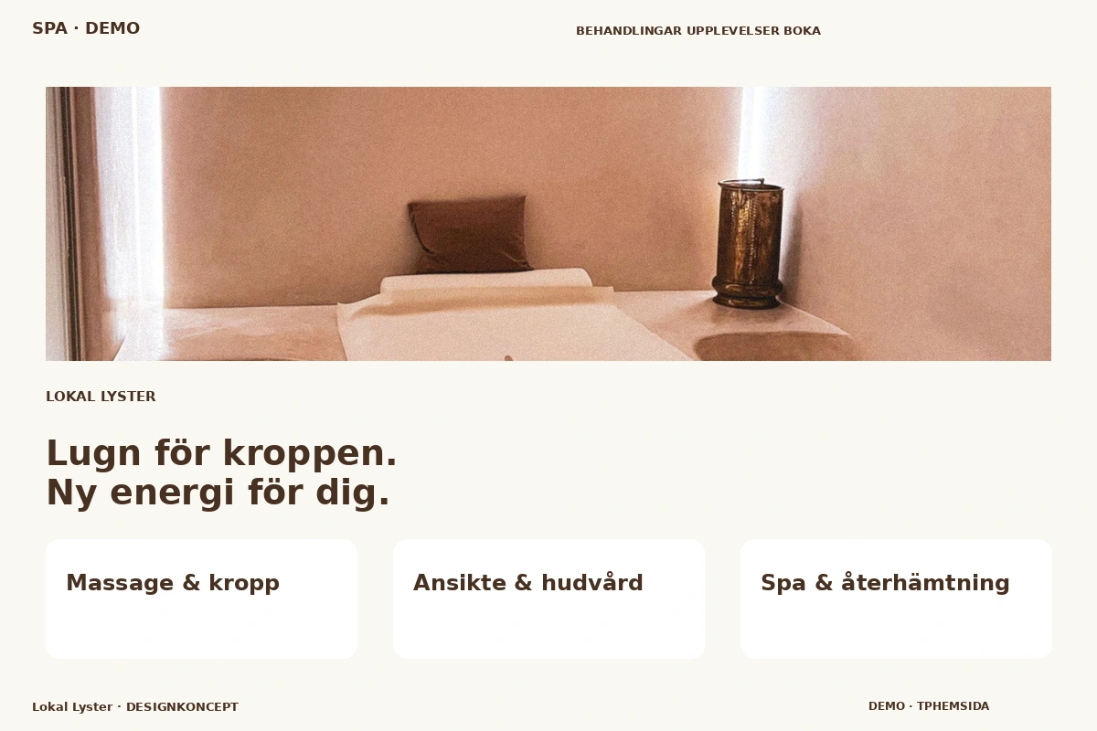 Lokal Lyster – relaterat designförslag för spa