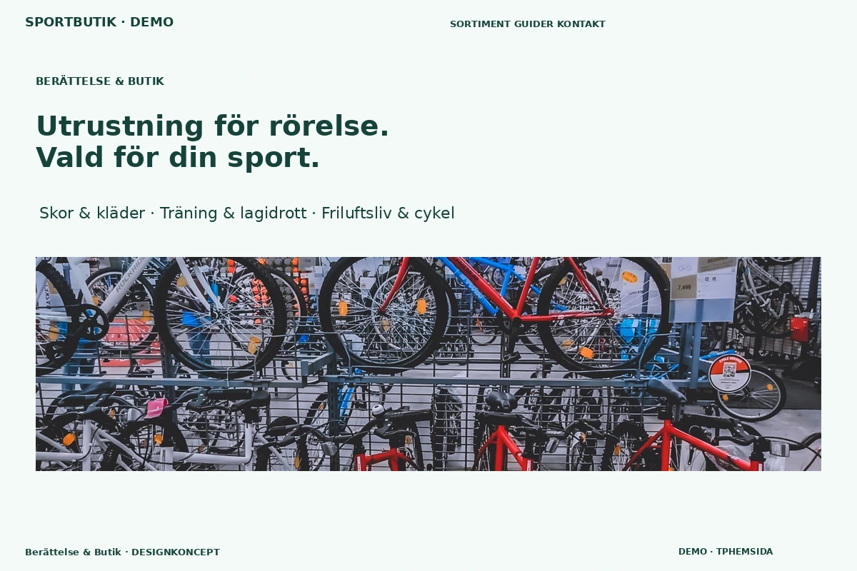 Berättelse & Butik – designförslag för sportbutik