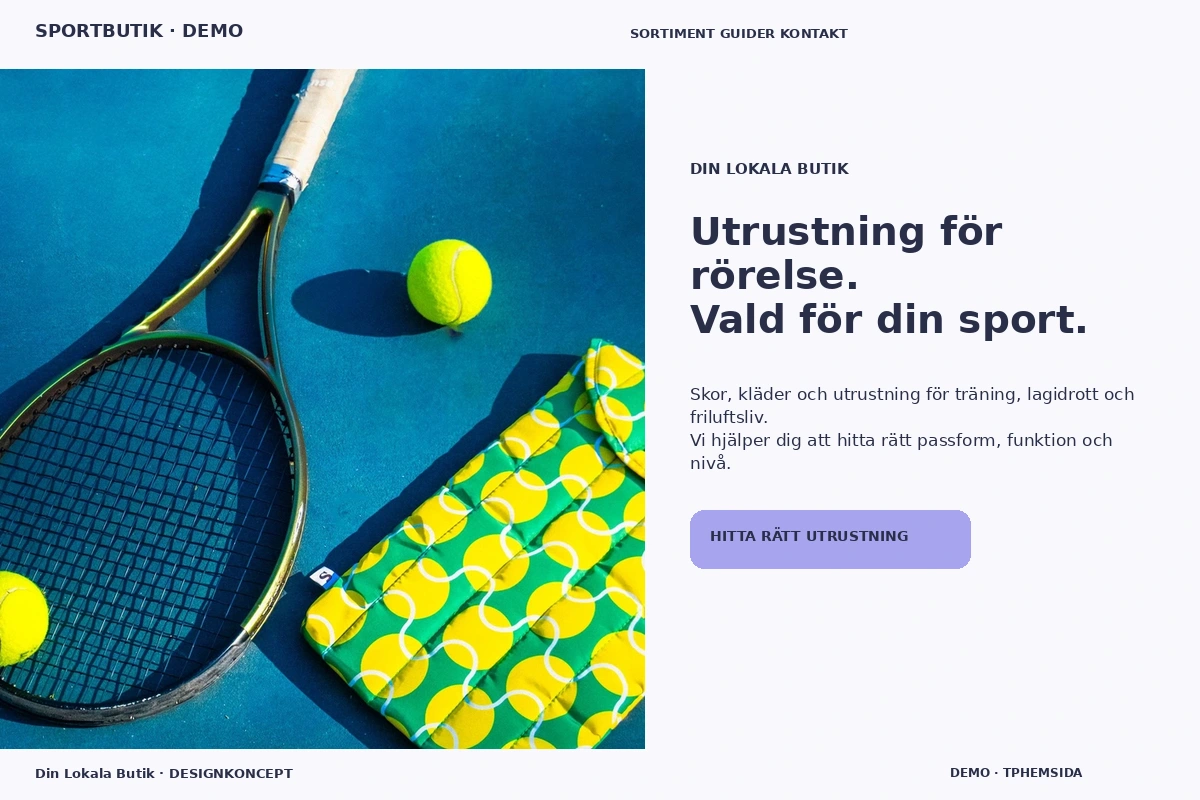 Din Lokala Butik – relaterat designförslag för sportbutik