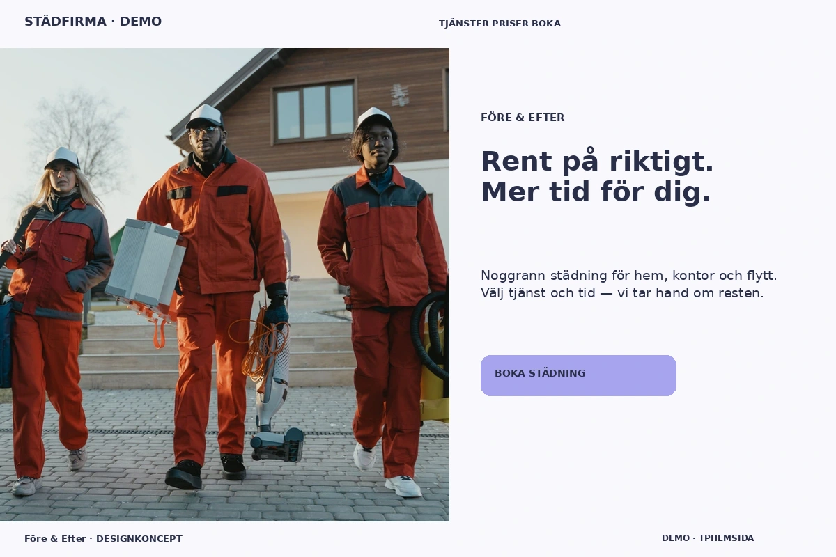 Före & Efter – designförslag för städfirma