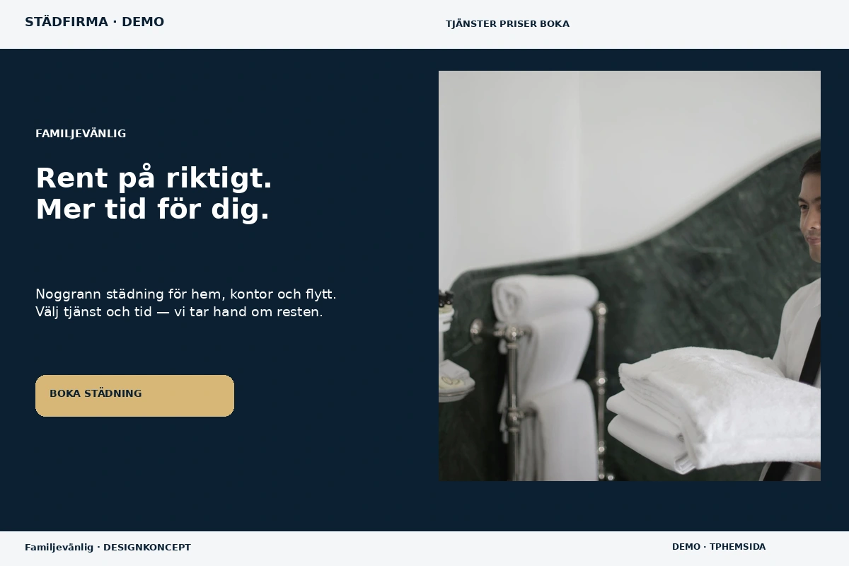 Familjevänlig – relaterat designförslag för städfirma
