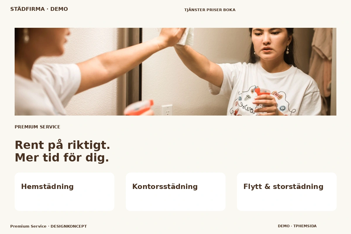 Premium Service – designförslag för städfirma