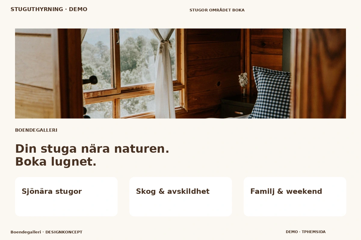 Boendegalleri – designförslag för stuguthyrning