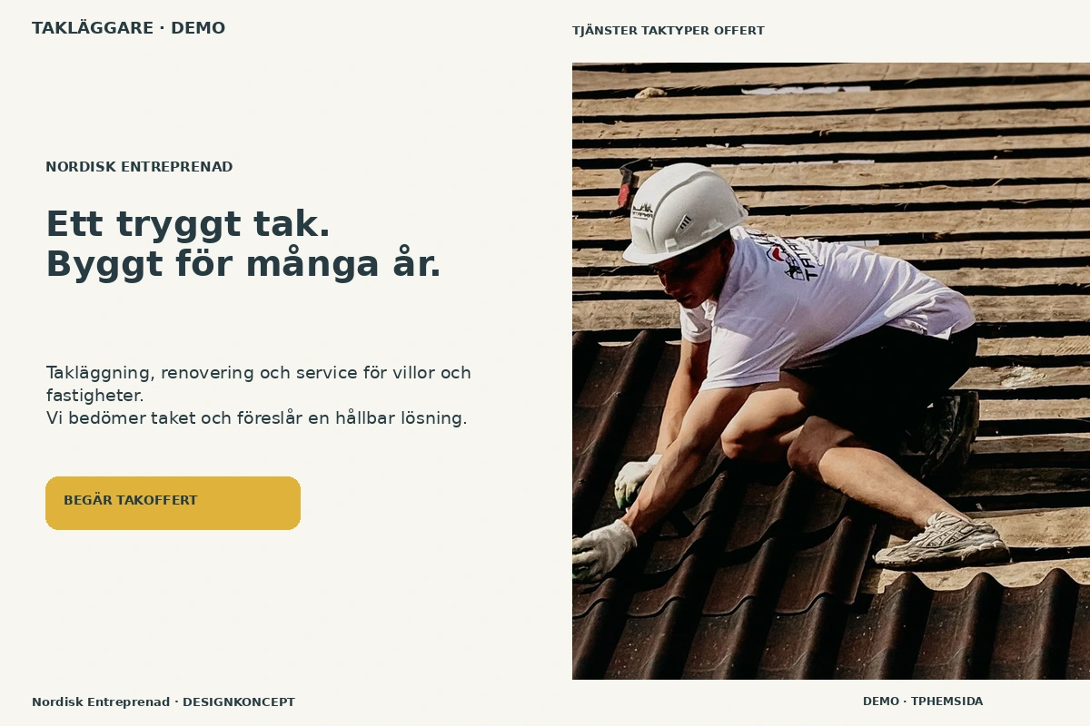 Nordisk Entreprenad – relaterat designförslag för takläggare