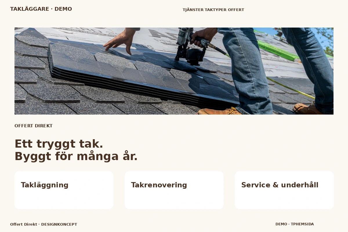 Offert Direkt – relaterat designförslag för takläggare