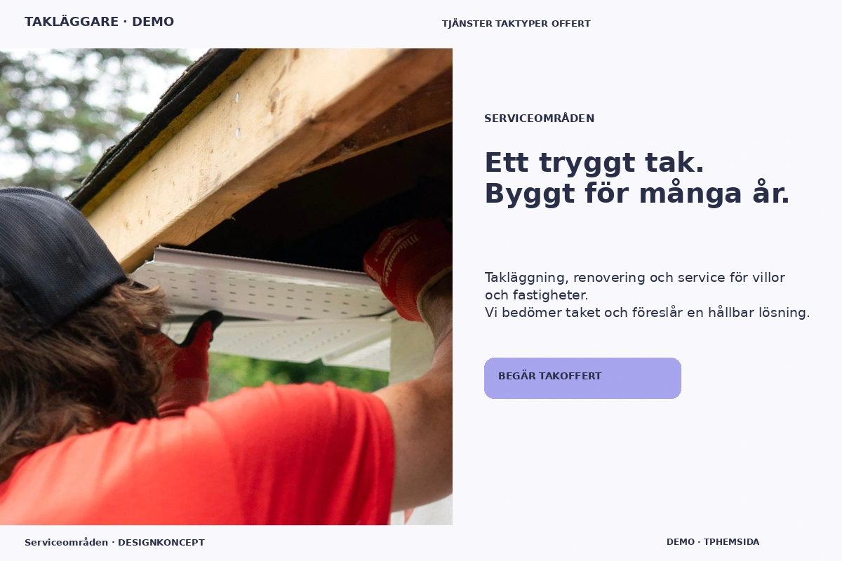 Serviceområden – relaterat designförslag för takläggare