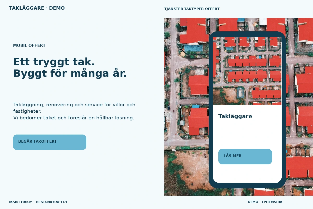 Mobil Offert – relaterat designförslag för takläggare