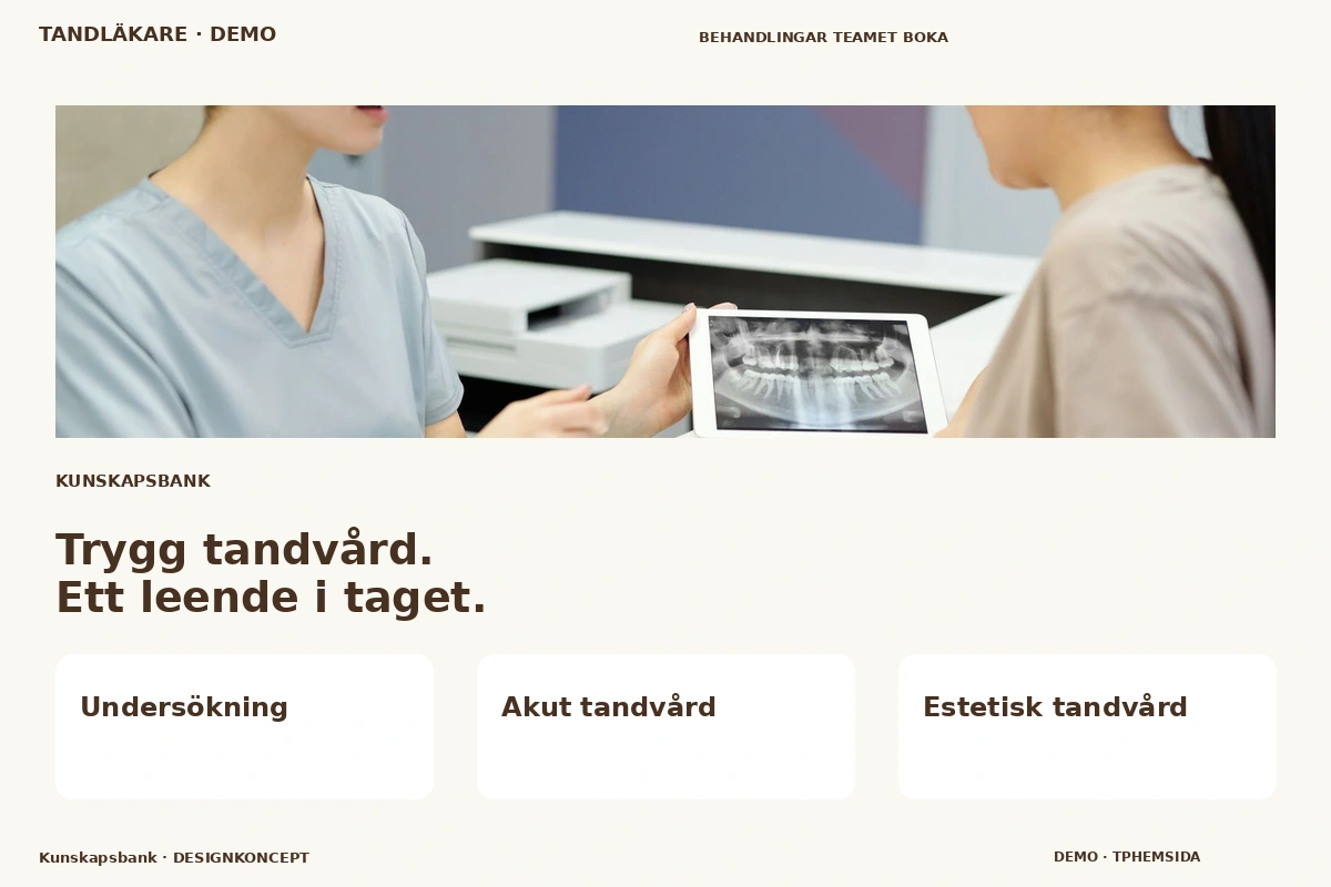 Kunskapsbank – relaterat designförslag för tandläkare