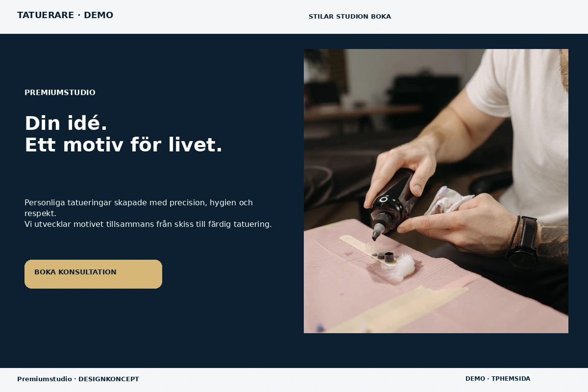 Premiumstudio – designförslag för tatuerare