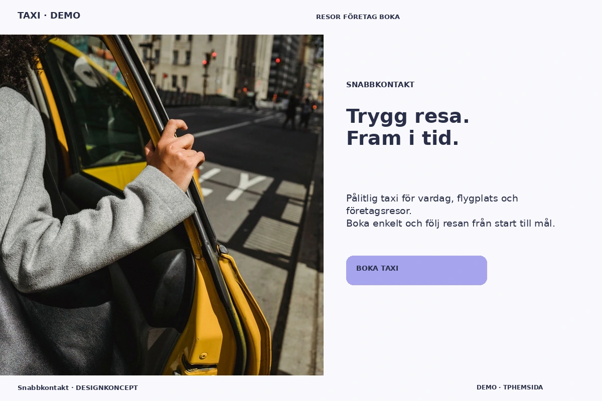 Snabbkontakt – designförslag för taxi