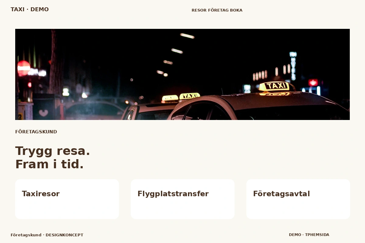 Företagskund – designförslag för taxi
