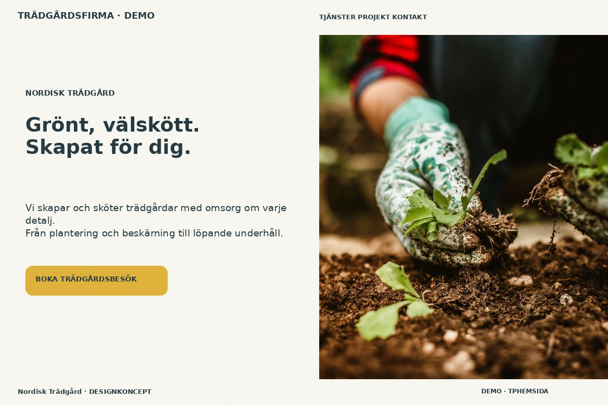 Trädgårdsfirma – webbdesign och branschinspiration