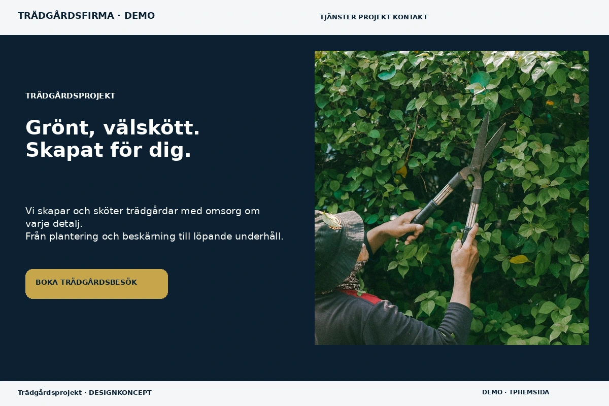 Trädgårdsprojekt – designförslag för trädgårdsfirma