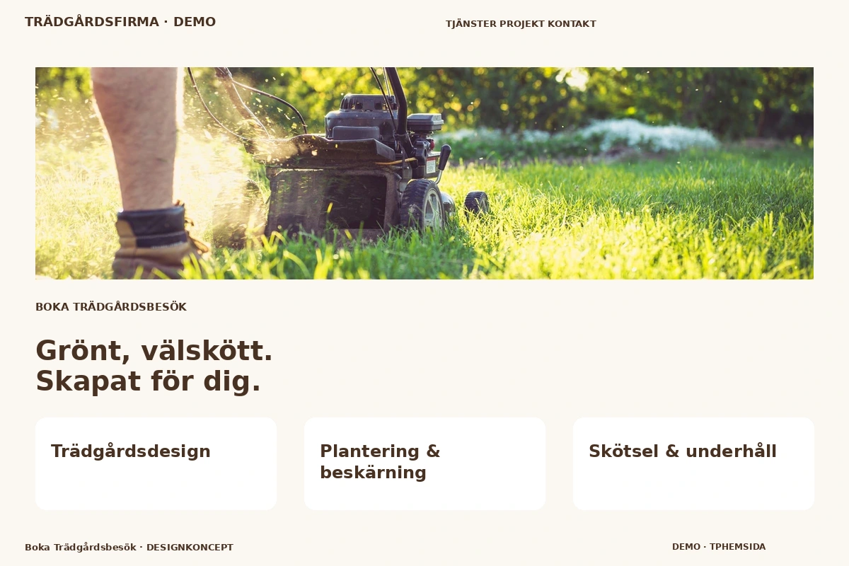 Boka Trädgårdsbesök – designförslag för trädgårdsfirma