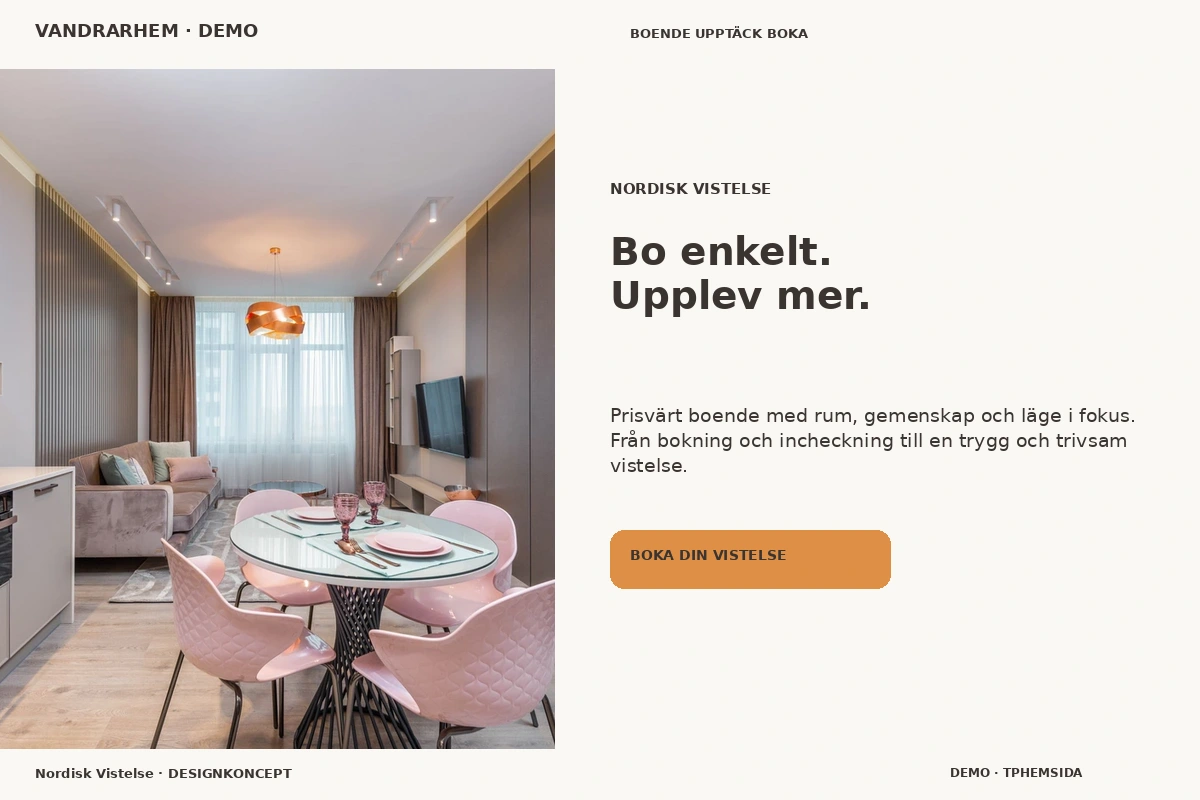 Nordisk Vistelse – relaterat designförslag för vandrarhem