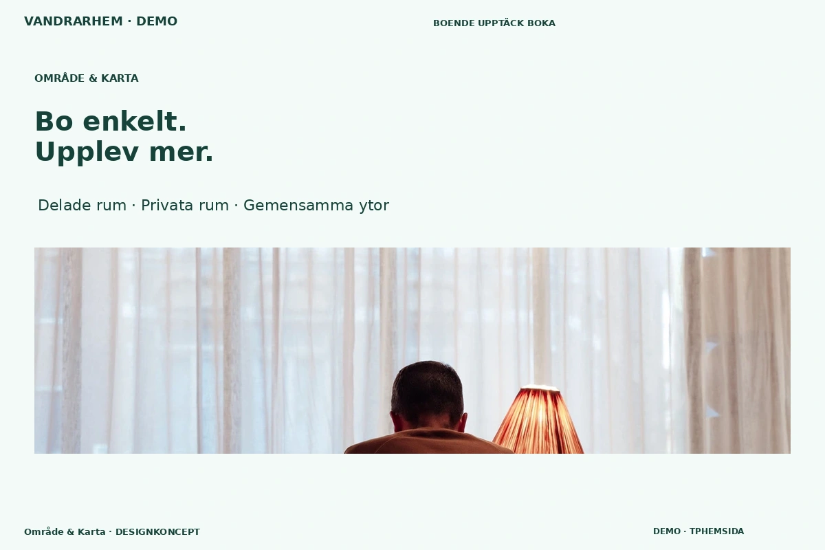Område & Karta – designförslag för vandrarhem