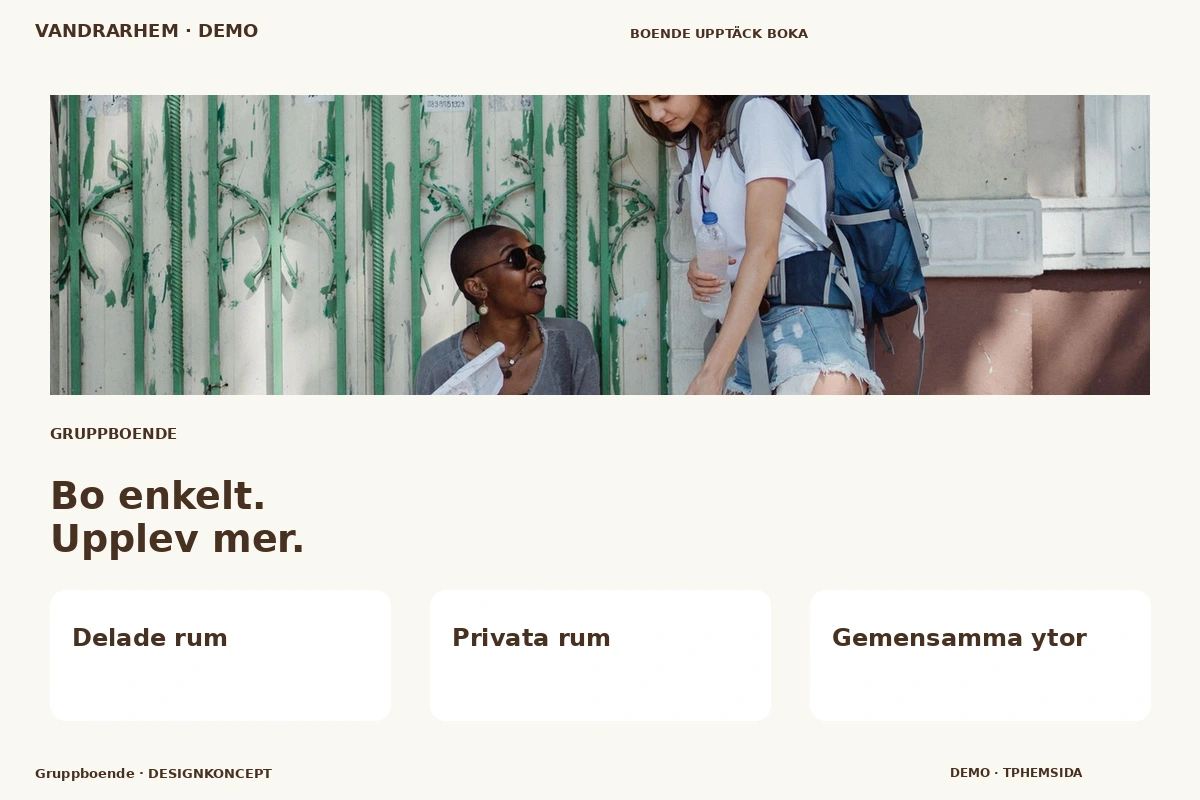Gruppboende – designförslag för vandrarhem