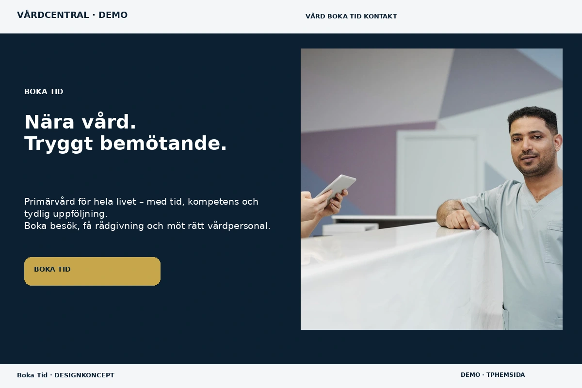 Boka Tid – relaterat designförslag för vårdcentral