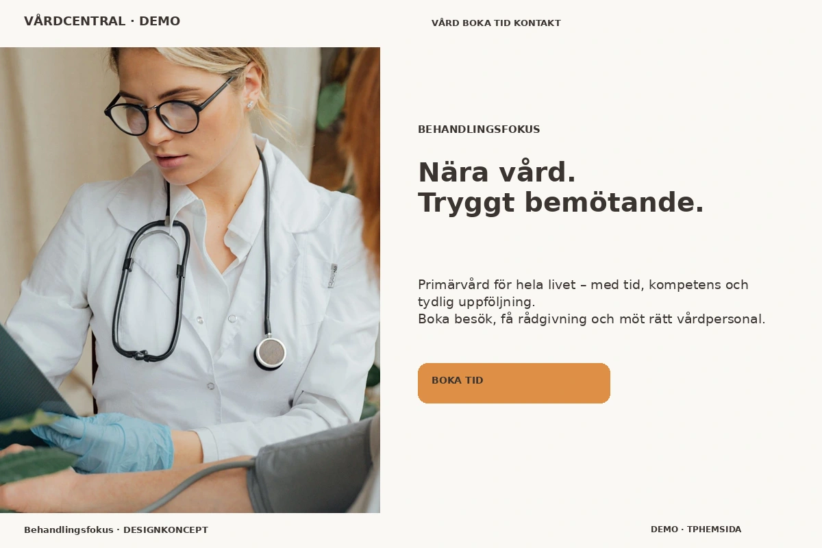 Behandlingsfokus – designförslag för vårdcentral