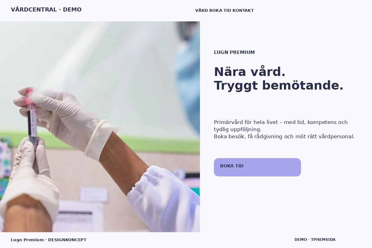 Lugn Premium – relaterat designförslag för vårdcentral