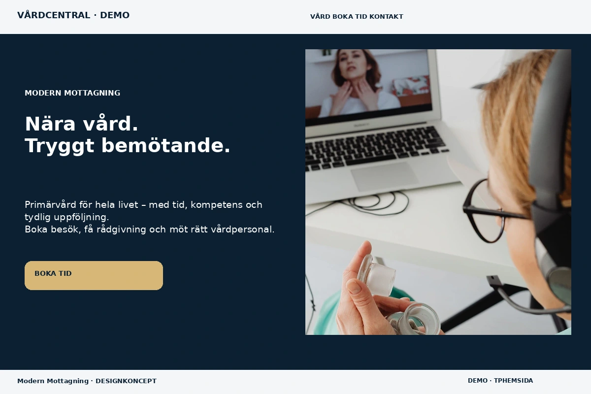 Modern Mottagning – relaterat designförslag för vårdcentral