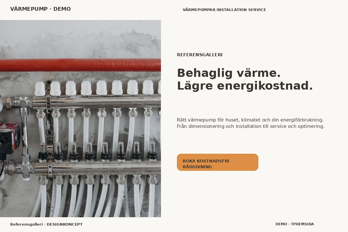 Referensgalleri – relaterat designförslag för värmepump