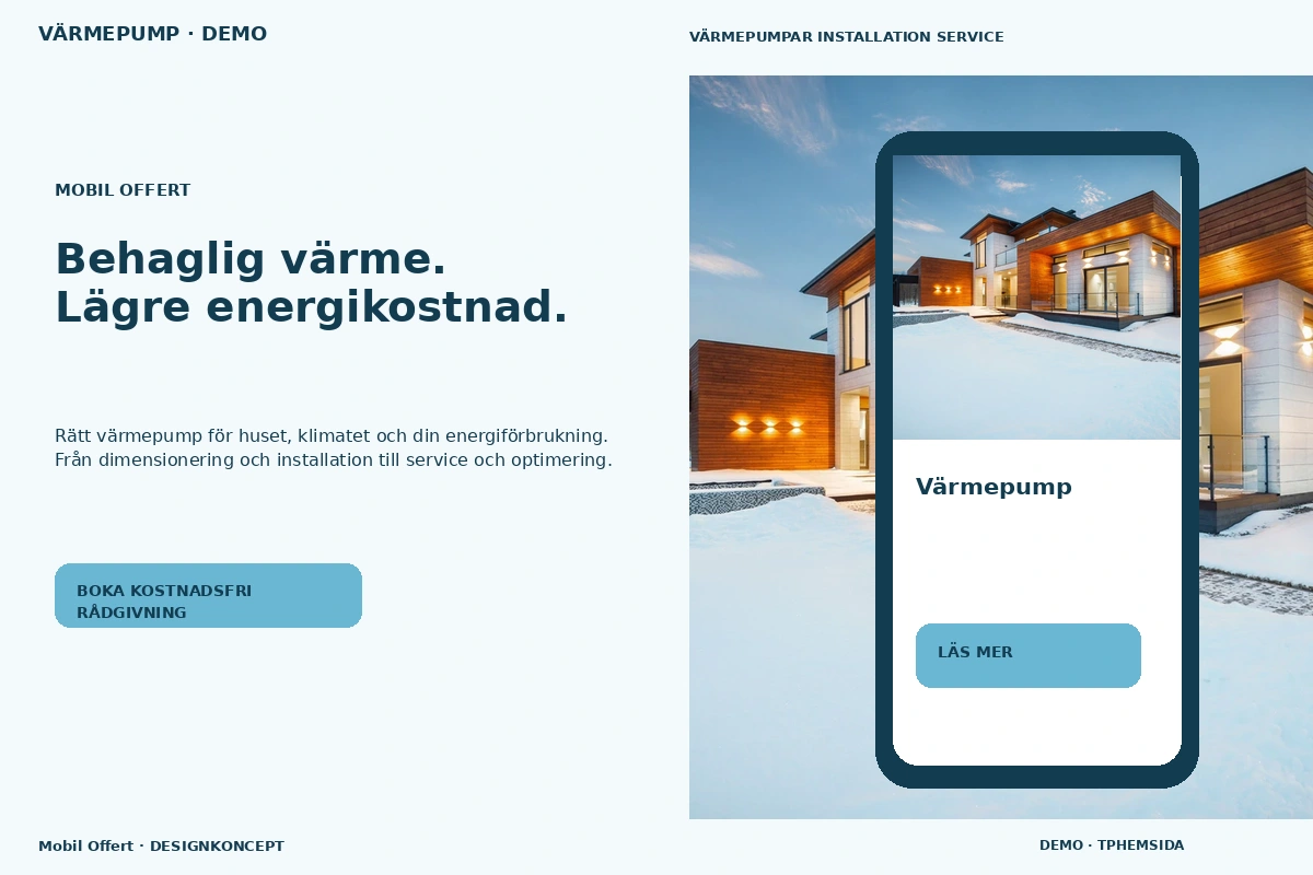 Mobil Offert – relaterat designförslag för värmepump