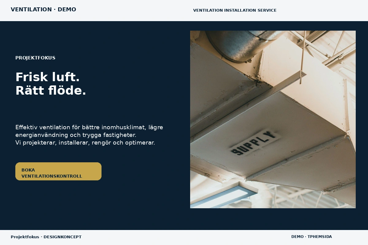 Projektfokus – relaterat designförslag för ventilation