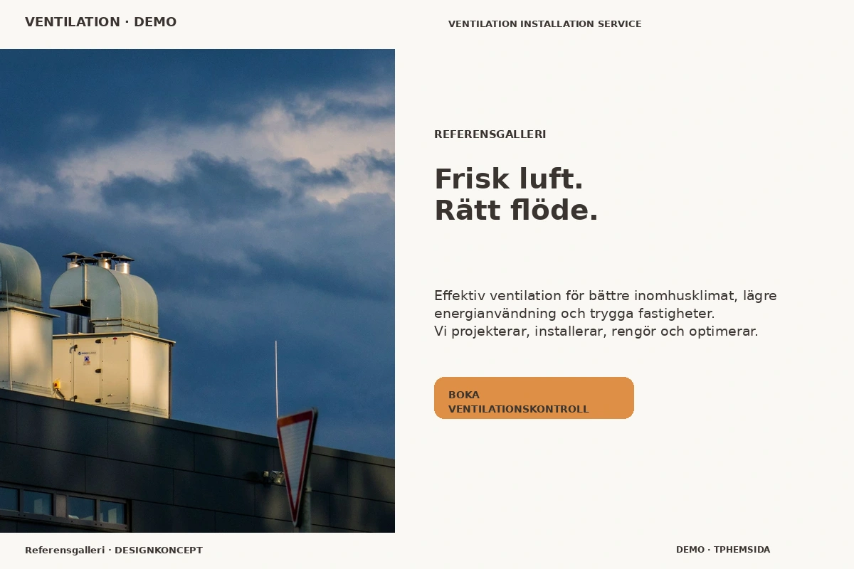 Referensgalleri – relaterat designförslag för ventilation