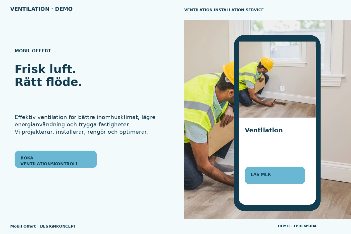 Mobil Offert – relaterat designförslag för ventilation
