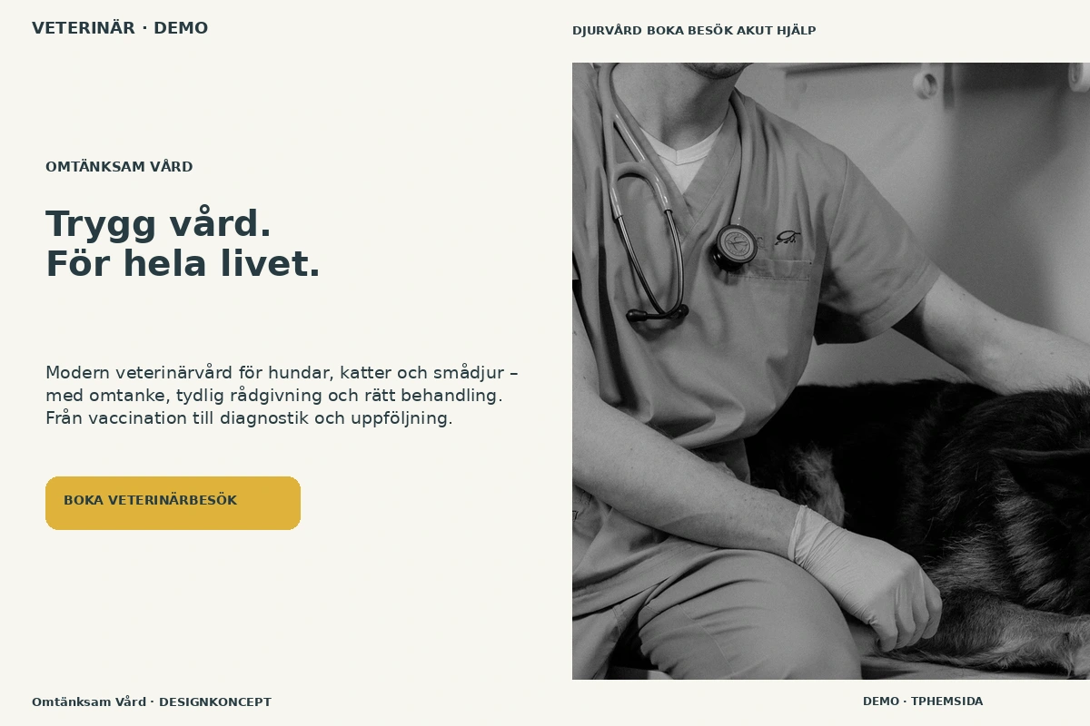 Designförslag för Veterinär