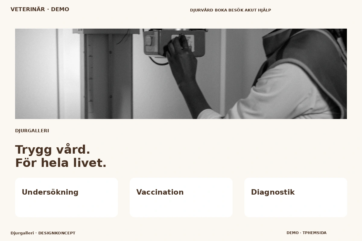 Djurgalleri – relaterat designförslag för veterinär