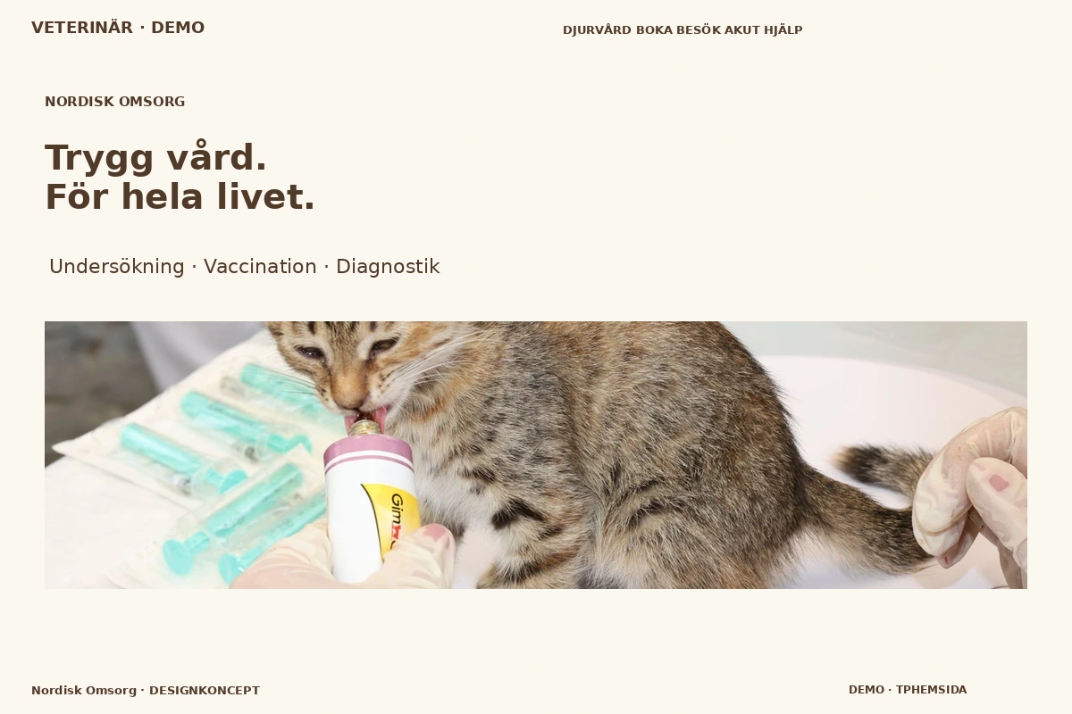 Nordisk Omsorg – relaterat designförslag för veterinär
