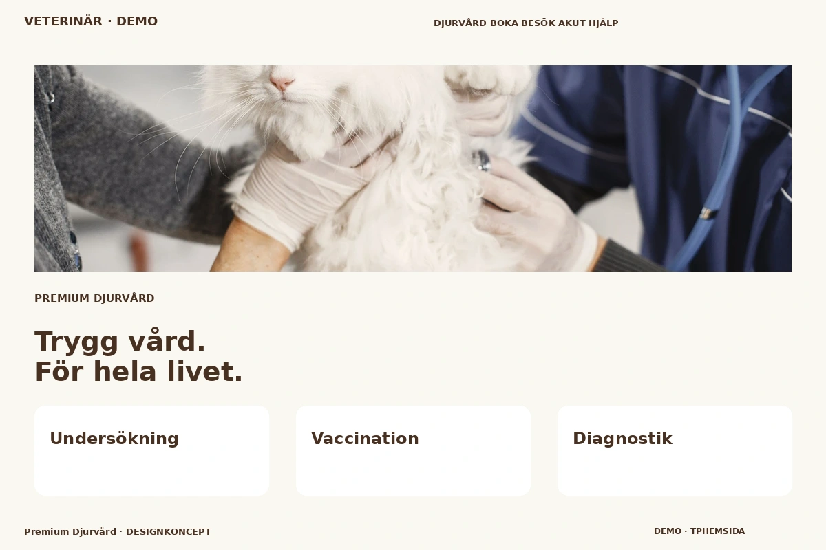 Premium Djurvård – relaterat designförslag för veterinär