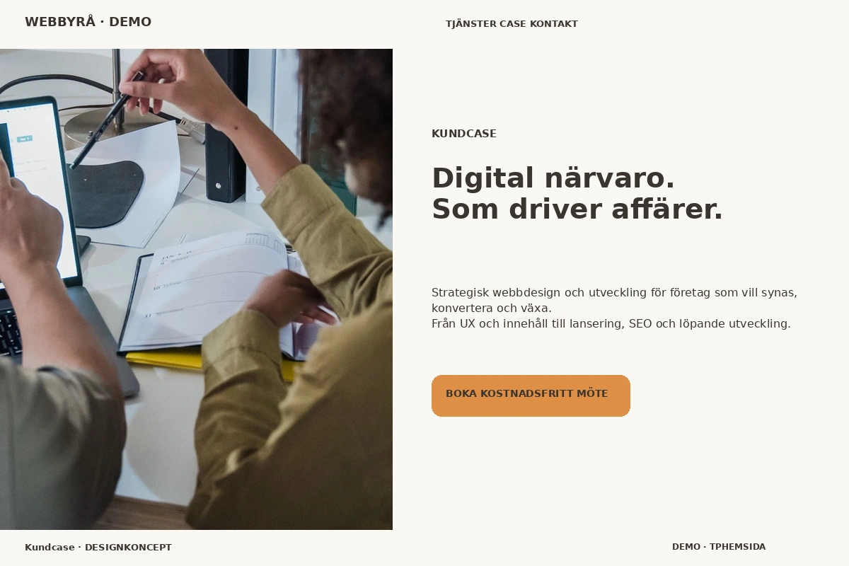 Kundcase – relaterat designförslag för webbyrå