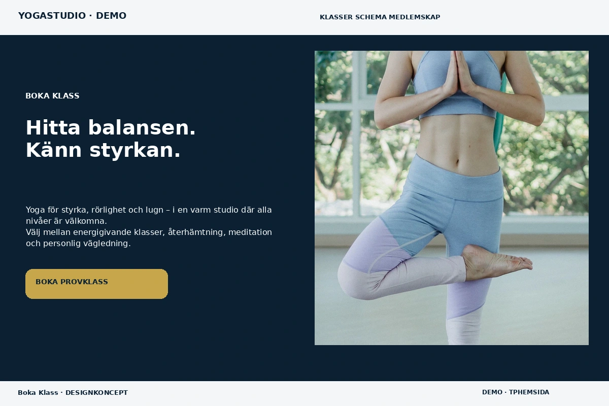 Boka Klass – designförslag för yogastudio