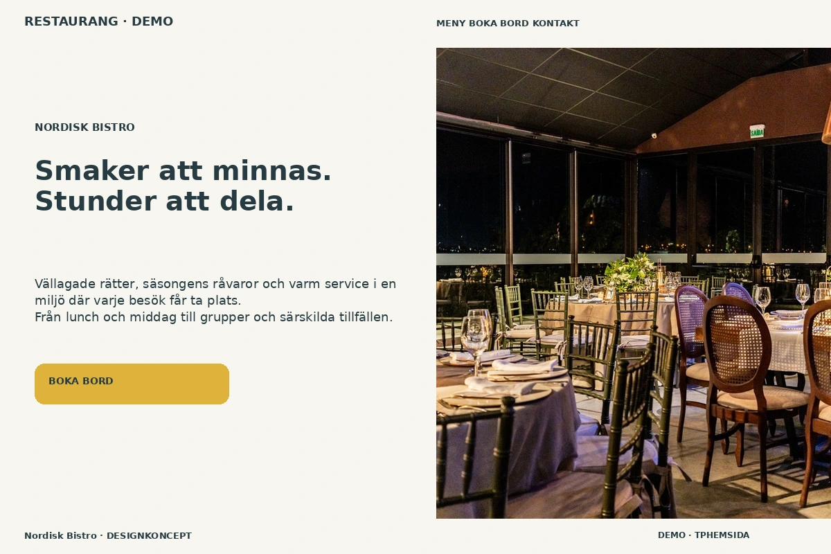 Designinspiration för restaurang