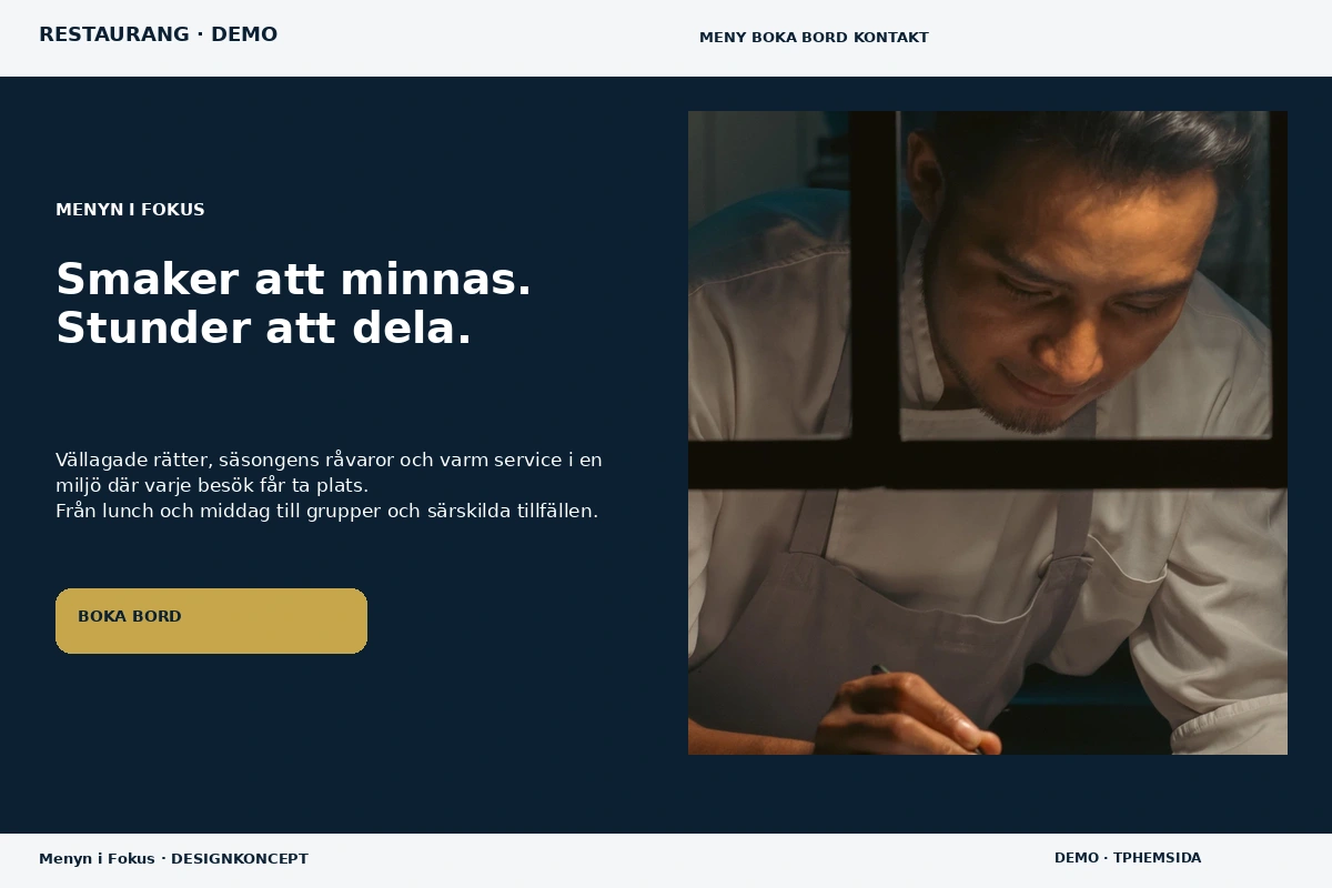 Menyn i Fokus – designförslag för restaurang